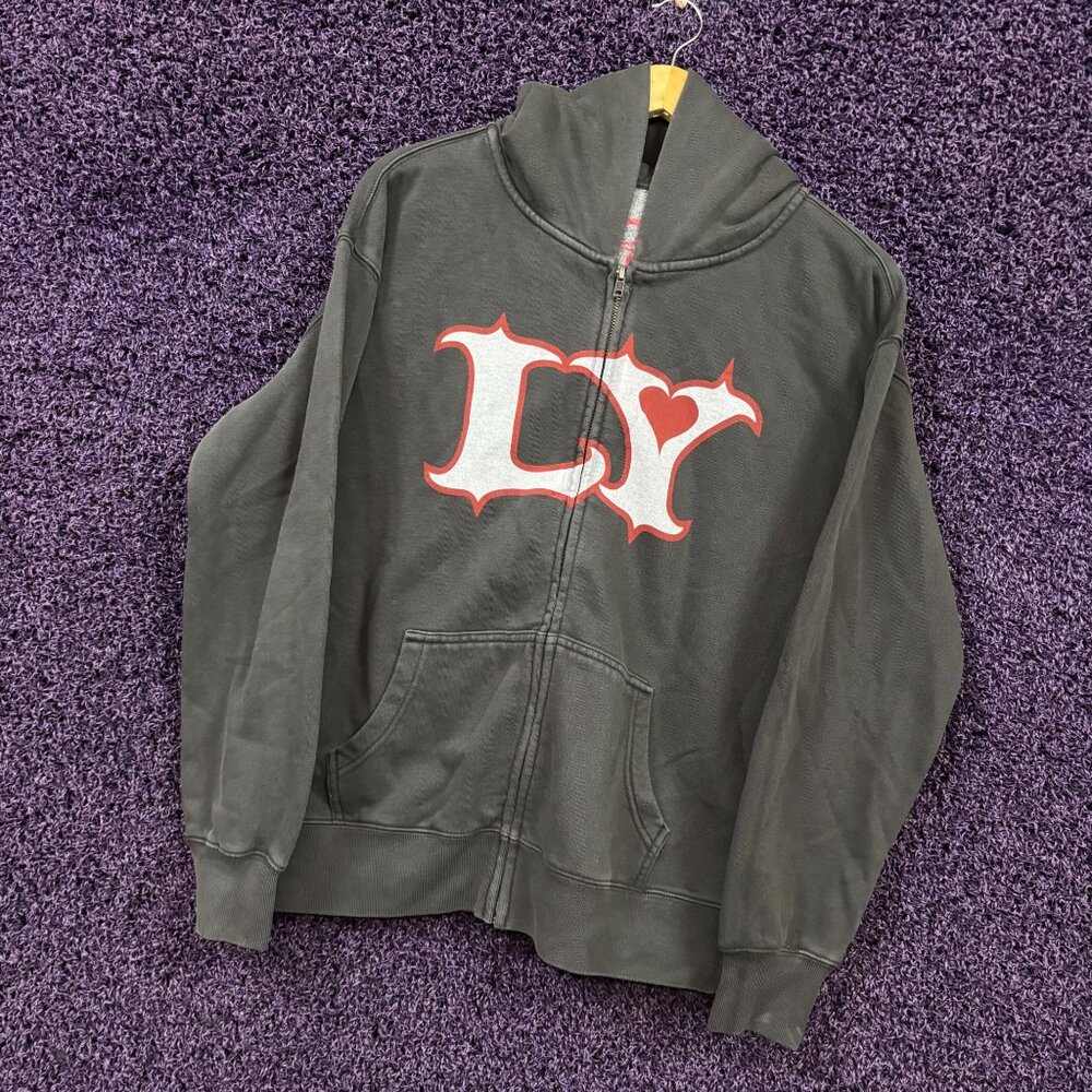 Lola Young Logo Heart Oversized Zip-Up Hoodie Size Small - Picture 3 of 4